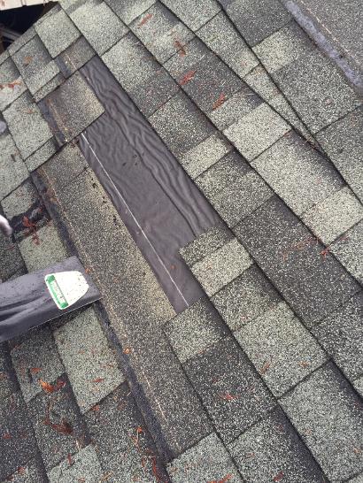 leaking asphalt roof in Shawnigan Lake, B.C.